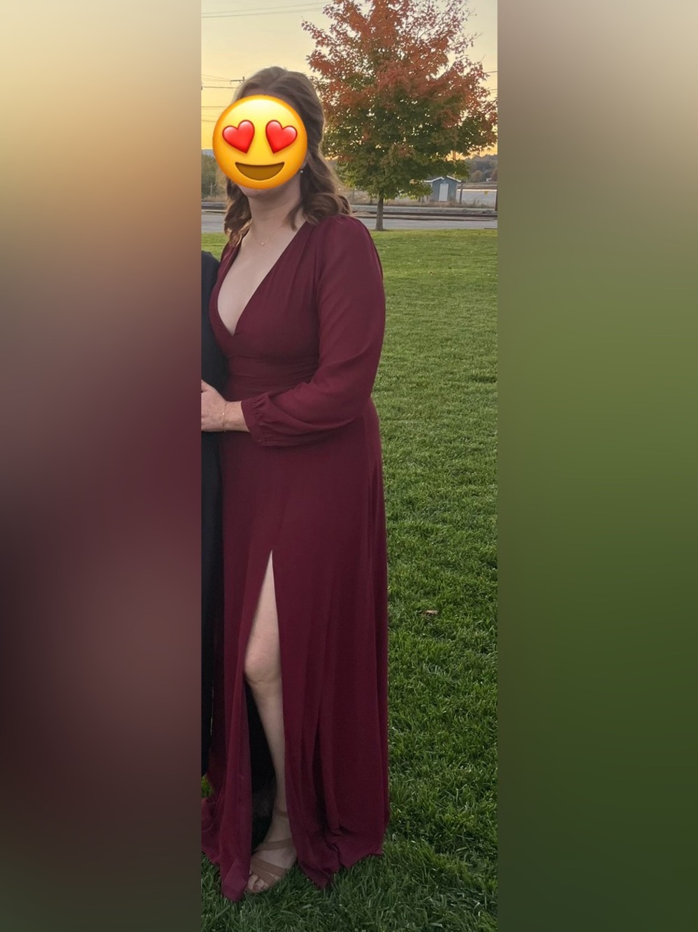 Lulu's Burgundy Long Sleeve Bridesmaid Dress - Picture 6 of 6